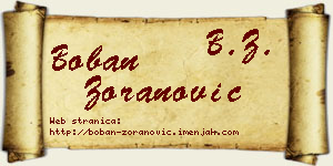 Boban Zoranović vizit kartica